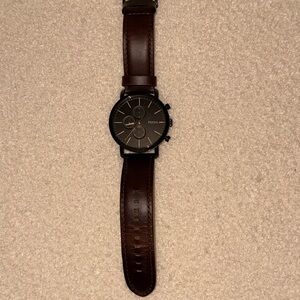 Fossil Dark Brown Leather Chronograph Watch